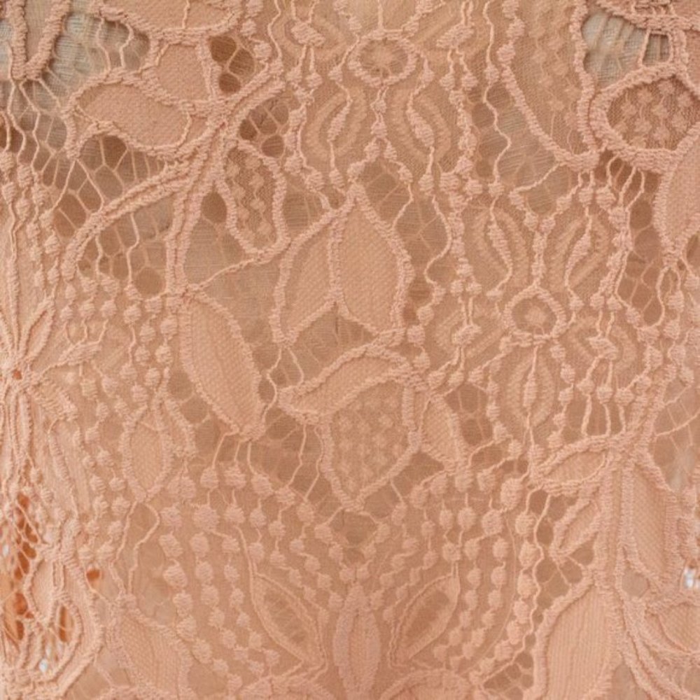 For Love & Lemons S Lace Mini Dress Short Pink Beach CoverUp Lingerie Chemise - Picture 2 of 10